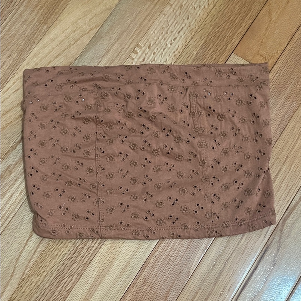 Aeropostale Tan Embroidered Tube Top